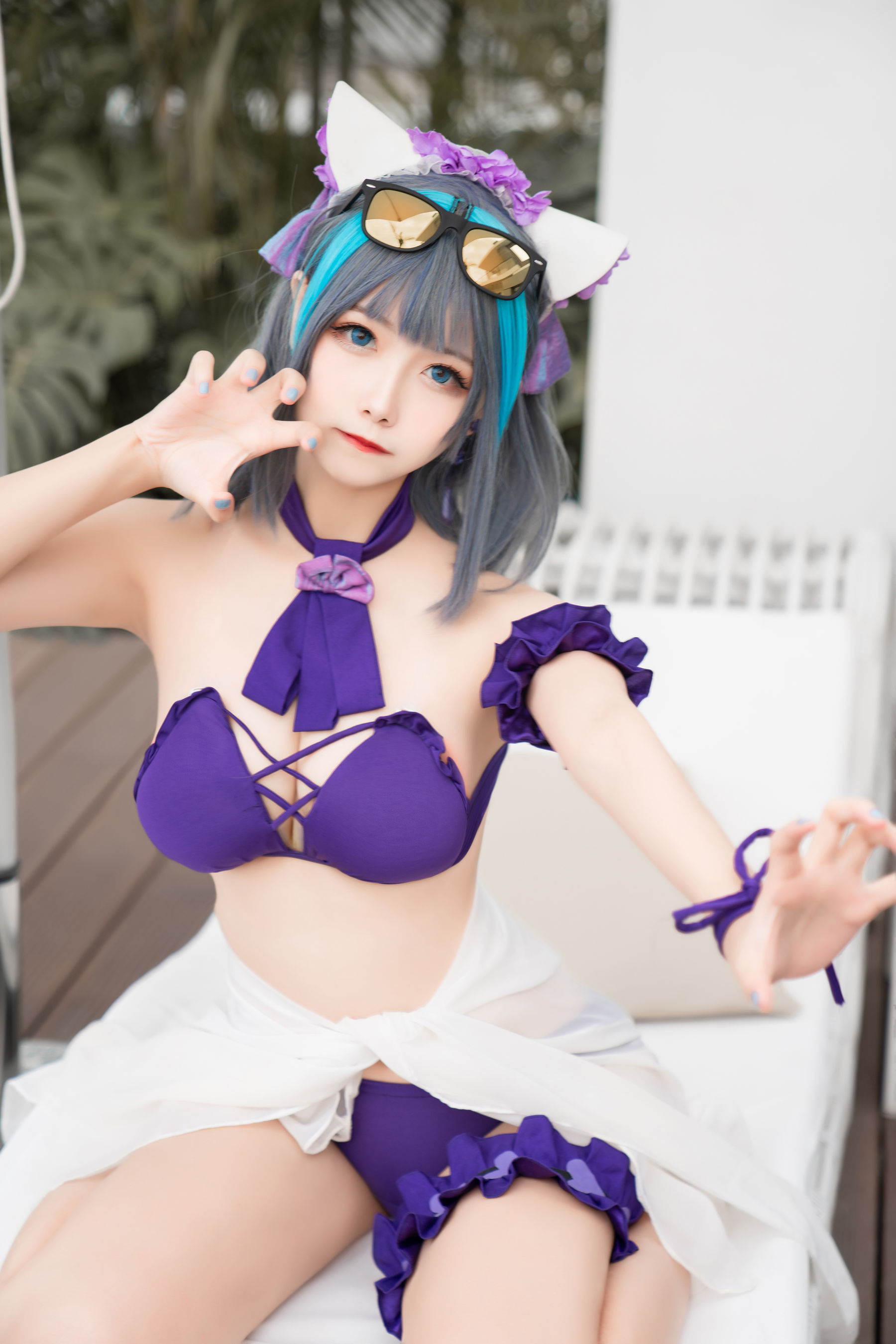 [COS福利]微博妹子Momoko葵葵–柴郡水着插图6